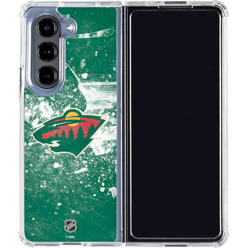 NHL Minnesota Wild Frozen Galaxy Z Fold5 5G Clear Case